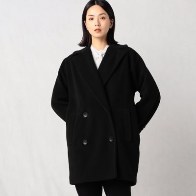 バジーレBASILE 28 カシミア混ベルトデザインコート 黒46 | DCブランド古着通販プレイフル