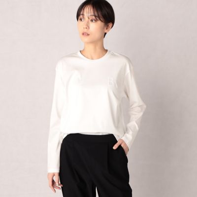 ＜BASILE28 (Women)＞〔　＋サイズ　〕　ＢＡ刺繍　長袖Ｔシャツ（２８６１ＴＥ０２）