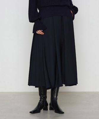 〔　＋サイズ　〕プルエラフールバックサテン　ミモレ丈タックプリーツスカート（２８６２ＦＫ０４）