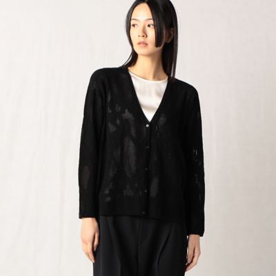 ＜BASILE28 (Women)＞〔　＋サイズ　〕　レーシーニット　カーディガン（２８６３ＩＢ０２）