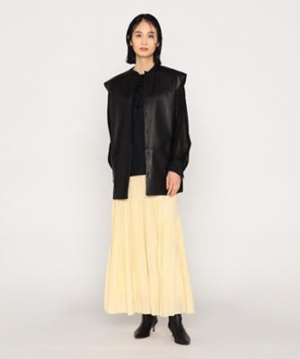 〔　＋サイズ　〕　ＭＡＴＣＨ　ＷＩＴＨ　ＬＥＡＴＥＲ　ジレ（２８６３ＬＫ０１）