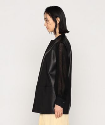 〔　＋サイズ　〕　ＭＡＴＣＨ　ＷＩＴＨ　ＬＥＡＴＥＲ　ジレ（２８６３ＬＫ０１）
