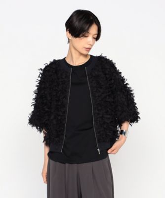 ＜BASILE28 (Women)＞〔　＋サイズ　〕　刺繍レース　ブルゾン（２８６３ＶＭ０１）