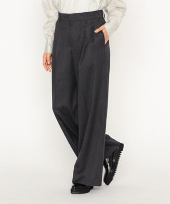 ＋サイズ 〕 60ギャバ サスペンダー付きパンツ