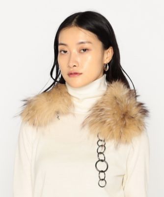 美品 フォックスファー ティペット ルシェルブルー 新品☆ルシェルブルー LE CIEL BLEU☆フォックスファーマフラー