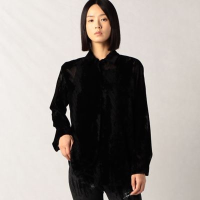 ＜BASILE28 (Women)＞〔　＋サイズ　〕　デニム＆フラフィー　シャツ（２８６６ＨＥ０３）