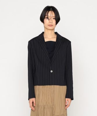 ＋サイズ 〕 マニッシュストライプ ジャケット（2866JK06