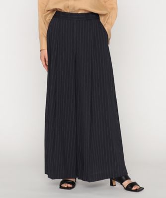 ＜BASILE28 (Women)＞〔　＋サイズ　〕　マニッシュストライプ　パンツ（２８６６ＰＫ０８）