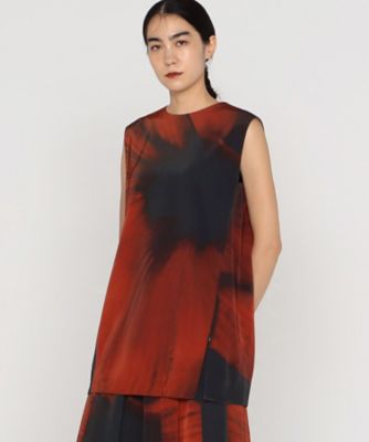 ＜BASILE28 (Women)＞〔　＋サイズ　〕　ＣＨＡＲＣＯＡＬ　＆　ＲＥＤ　ＳＨＡＤＥ　ノースリーブブラウス（２８６７ＢＩ０４）