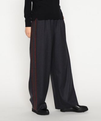 ＜BASILE28 (Women)＞〔　＋サイズ　〕　フラノ×ＲＥＧＧＩＡＮＩストライプ　トラックパンツ（２８６８ＰＭ２１）