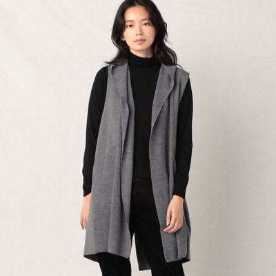 ＜BASILE28 (Women)＞〔　＋サイズ　〕　ストレッチフラノ　ジレ（２８６８ＶＥ０５）