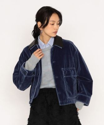 ＜BASILE28 (Women)＞〔　＋サイズ　〕　インディゴベルベット　ワークジャケット（２８６９ＶＭ１６）