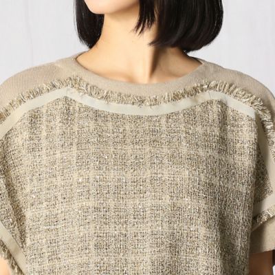 〔＋サイズ〕〔ＰＡＯＬＥＴＴＩ〕ツイード　チュニックプルオーバー（２８７０ＩＹ１２）