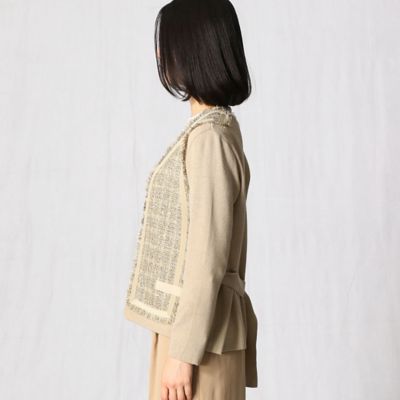 〔＋サイズ〕〔ＰＡＯＬＥＴＴＩ〕ツイード　ニットカーディガン（２８７０ＩＹ１３）