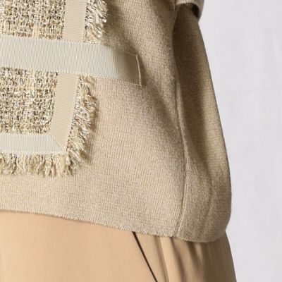 〔＋サイズ〕〔ＰＡＯＬＥＴＴＩ〕ツイード　ニットカーディガン（２８７０ＩＹ１３）