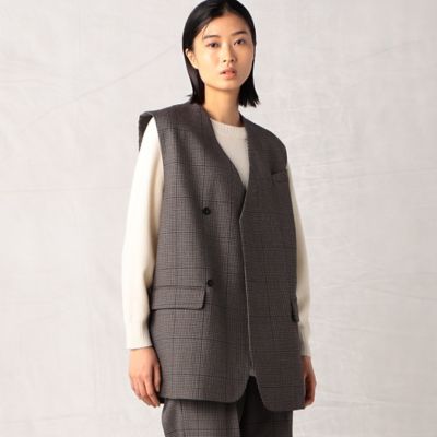 ＜BASILE28 (Women)＞〔　＋サイズ　〕　ツイードプラス　ジレ（２８７０ＪＥ０５）