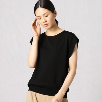 〔＋サイズ〕レーヨンストレッチ　　フレンチスリーブプルオーバー（２８７１ＩＹ２１）