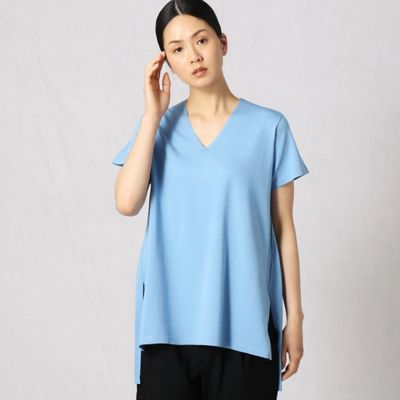 〔＋サイズ〕レーヨンストレッチ　　Ｖネック半袖プルオーバー（２８７１ＩＹ２２）