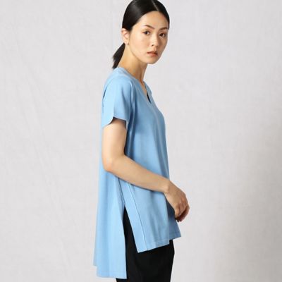 〔＋サイズ〕レーヨンストレッチ　　Ｖネック半袖プルオーバー（２８７１ＩＹ２２）
