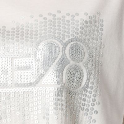 〔＋サイズ〕スパンコールシャワー　ロゴＴシャツ（２８７１ＴＹ０６）