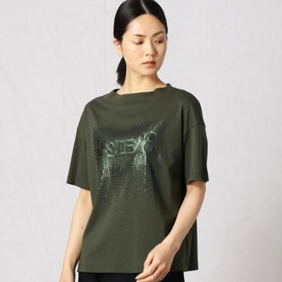 〔＋サイズ〕スパンコールシャワー　ロゴＴシャツ（２８７１ＴＹ０６）