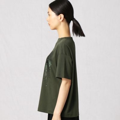 〔＋サイズ〕スパンコールシャワー　ロゴＴシャツ（２８７１ＴＹ０６）
