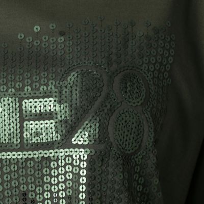 〔＋サイズ〕スパンコールシャワー　ロゴＴシャツ（２８７１ＴＹ０６）