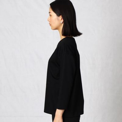 〔１３号・１５号サイズ〕クロススパンコール　７分袖Ｔシャツ（２８７１ＴＹ０７）