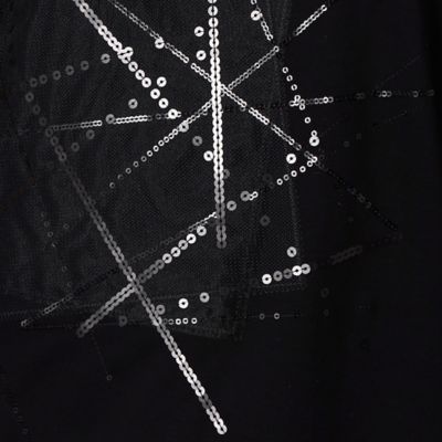 〔１３号・１５号サイズ〕クロススパンコール　７分袖Ｔシャツ（２８７１ＴＹ０７）