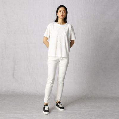〔＋サイズ〕ビジュー加工　Ｔシャツ（２８７１ＴＹ１７）