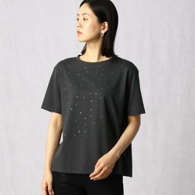 〔＋サイズ〕ビジュー加工　Ｔシャツ（２８７１ＴＹ１７）