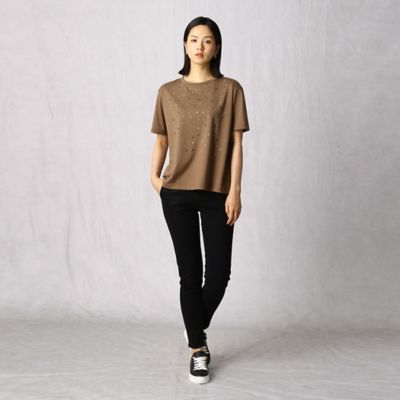 〔＋サイズ〕ビジュー加工　Ｔシャツ（２８７１ＴＹ１７）