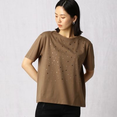 〔＋サイズ〕ビジュー加工　Ｔシャツ（２８７１ＴＹ１７）
