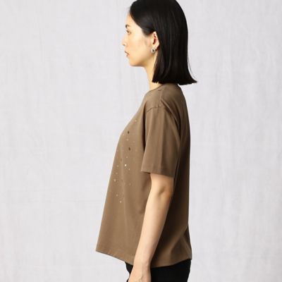〔＋サイズ〕ビジュー加工　Ｔシャツ（２８７１ＴＹ１７）