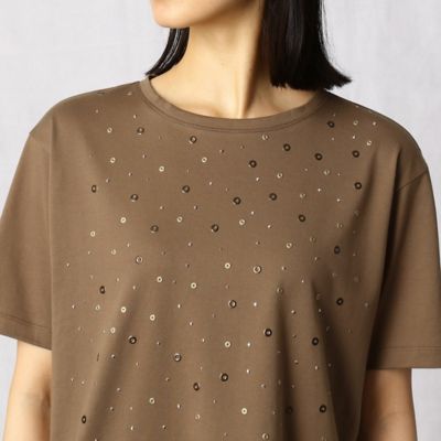 〔＋サイズ〕ビジュー加工　Ｔシャツ（２８７１ＴＹ１７）