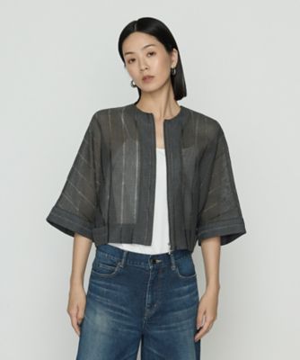 BASILE28 (Women)/バジーレヴェントット 大きいサイズ 〔 +サイズ 〕 空羽カラミ ブルゾン(2871VK11) グレー コート・ジャケット【三越伊勢丹/公式】