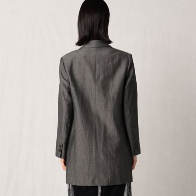 〔＋サイズ〕ウールフラックスタンブラー　ロングテーラードジャケット（２８７２ＪＡ０７）