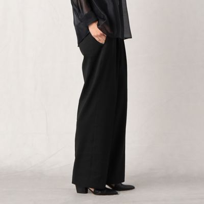 ＜BASILE28 (Women)＞〔　＋サイズ　〕　【セットアップ対応】リネンナイロン　ワイドパンツ（２８７２ＰＣ１０）