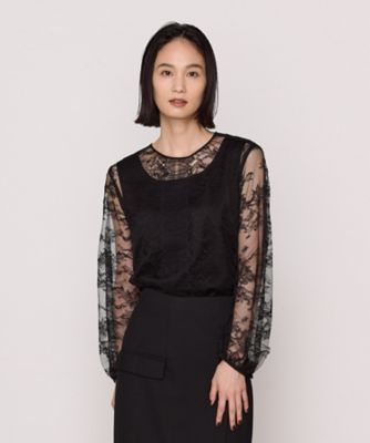 ＋サイズ 〕 Luxury Up レースブラウス