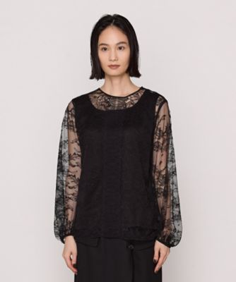 ＋サイズ 〕 Luxury Up レースブラウス