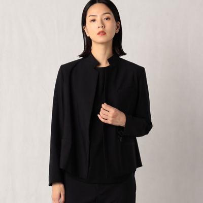 ＜BASILE28 (Women)＞〔＋サイズ〕【セットアップ対応】ナイロントリコット　スタンドテーラージャケット（２８７３ＧＡ０３）