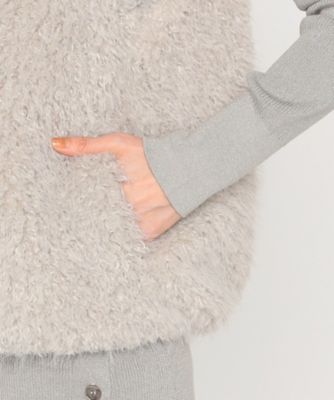 〔　＋サイズ　〕　ＧＬＯＳＳＹ　ＲＩＢ　フェイクファージレ（２８７４ＶＩ０９）