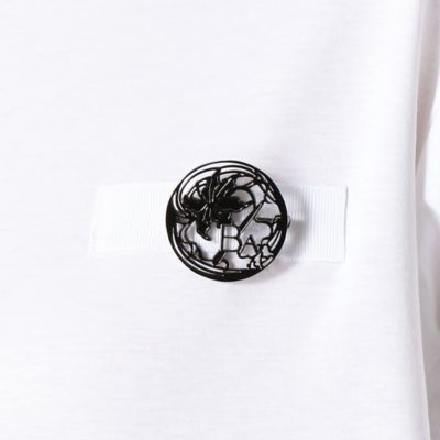 ハイゲージクリアスムース　ブローチ付きＴシャツ（２８７７ＴＹ１６）