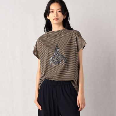 〔　＋サイズ　〕　フィレンツェモチーフ　ふくれ刺繍Ｔシャツ（２８７８ＴＣ０７）