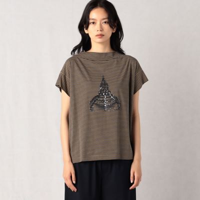 〔　＋サイズ　〕　フィレンツェモチーフ　ふくれ刺繍Ｔシャツ（２８７８ＴＣ０７）
