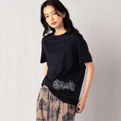 〔　＋サイズ　〕　フィレンツェモチーフ　ドローイング刺繍ボクシィＴシャツ（２８７８ＴＣ１０）