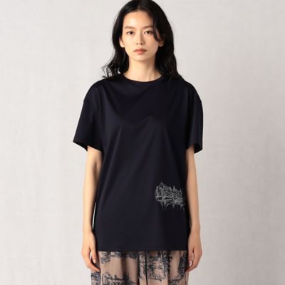 〔　＋サイズ　〕　フィレンツェモチーフ　ドローイング刺繍ボクシィＴシャツ（２８７８ＴＣ１０）