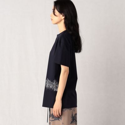 〔　＋サイズ　〕　フィレンツェモチーフ　ドローイング刺繍ボクシィＴシャツ（２８７８ＴＣ１０）