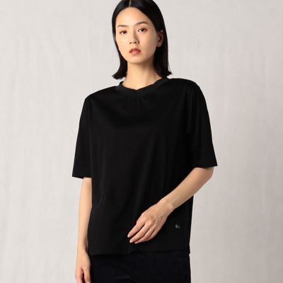 〔＋サイズ〕プレミアムスムース　ニットリブ付き半袖Ｔシャツ（２８８０ＴＡ０３）