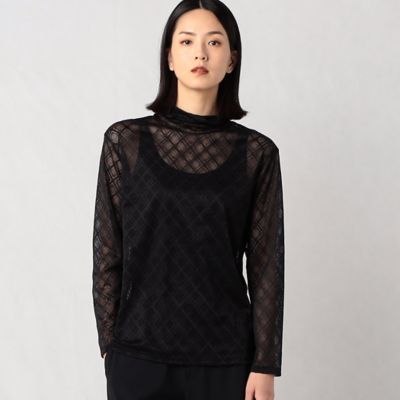 〔＋サイズ〕ストレッチレース　タートルネックプルオーバー（２８８０ＴＡ０５）